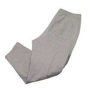 Uniqlo Mens Lounge Pants XL Beige Elastic Waist Drawstring Pockets Stretch